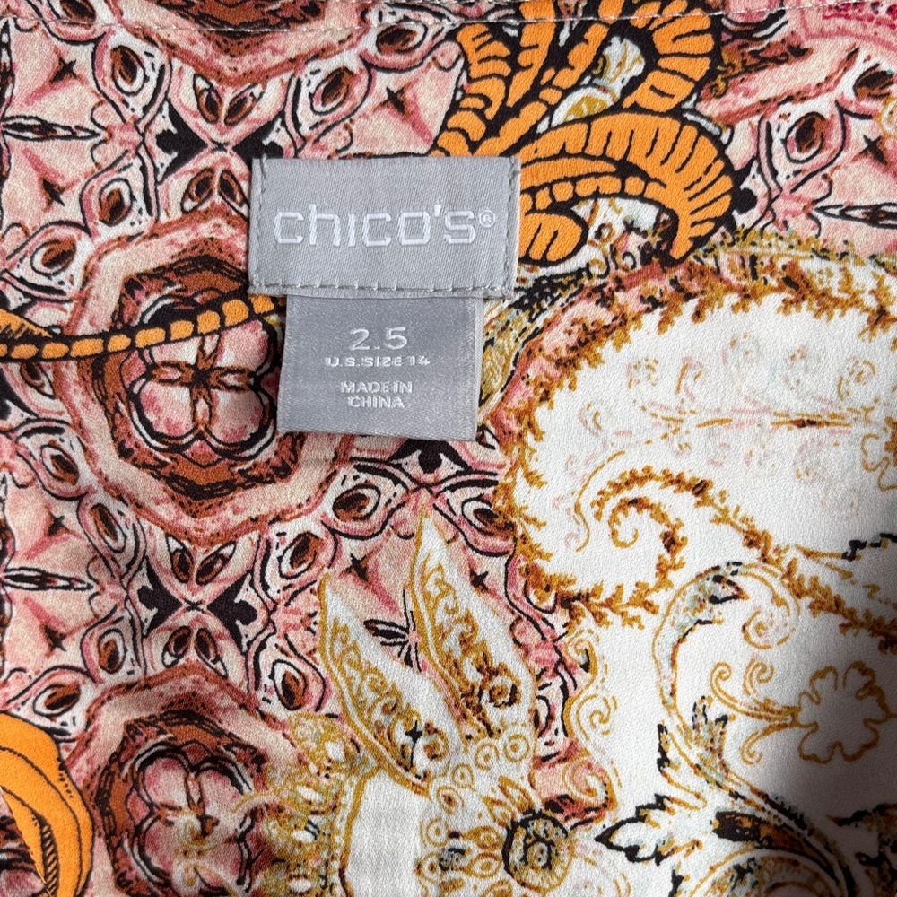 Chico's Paisley Maxi Silky Dress - Picture 6 of 11